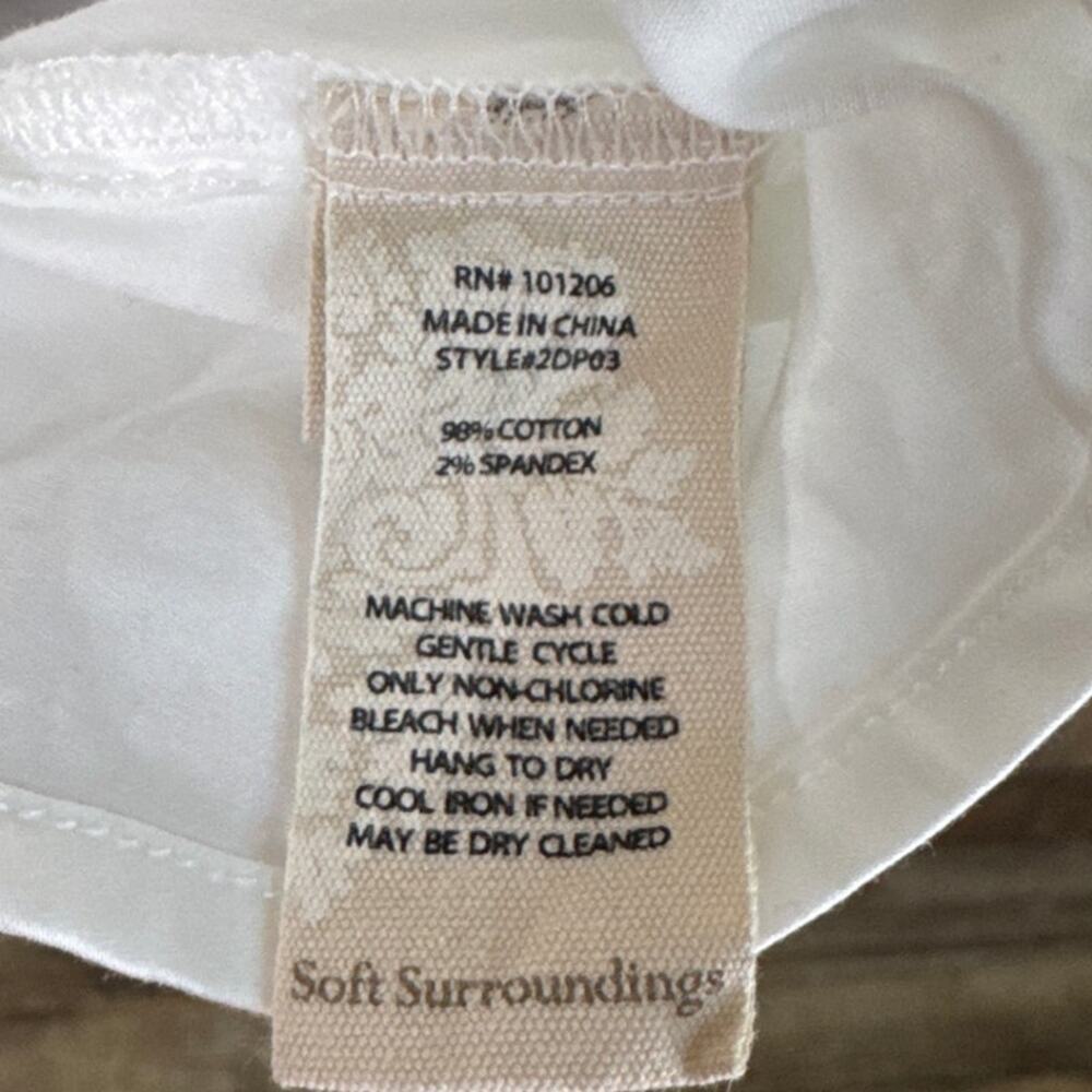 Soft Surroundings Solid White Long Sleeve Button … - image 4
